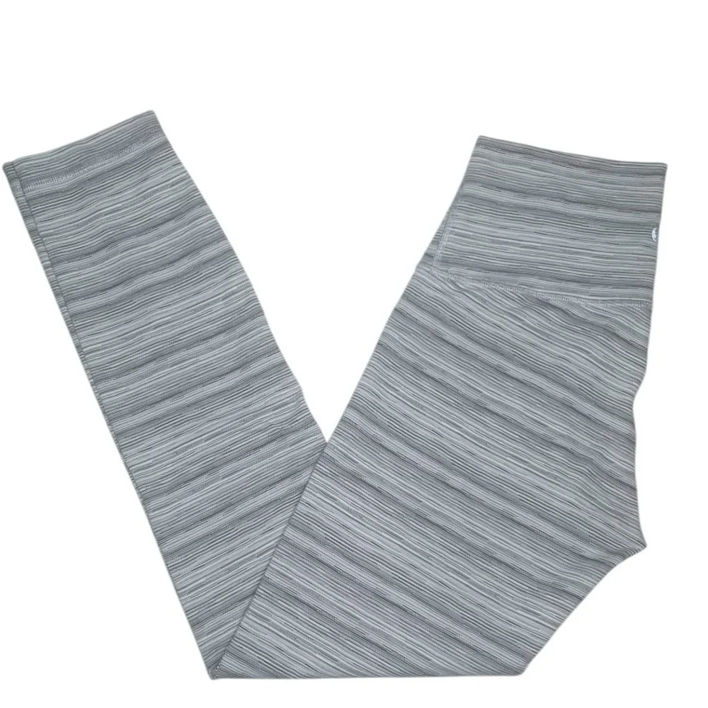 EUC Lululemon High Times Pant *Luxtreme ••Cyber Stripe White Silver Fox Sz 6